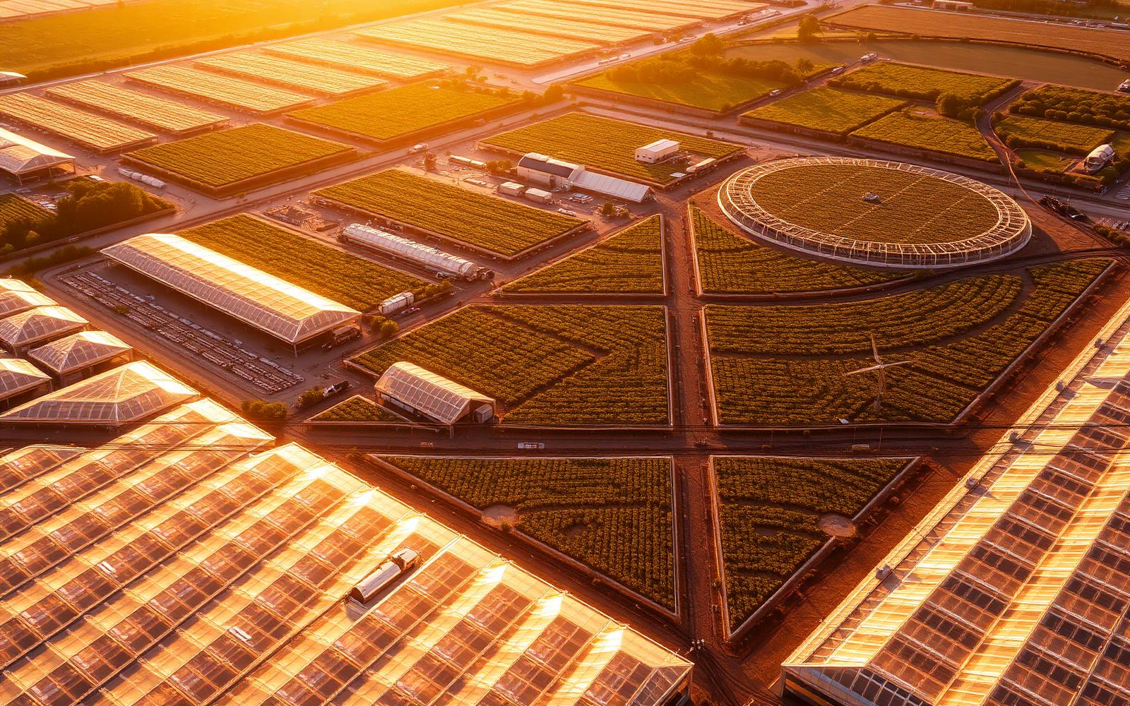 Aerial view of a GreenHarvest horticulture export hub